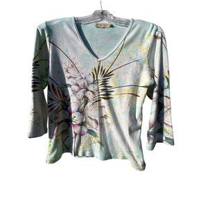 Impulse California women’s top size, small light, blue brown, green, yellow f
